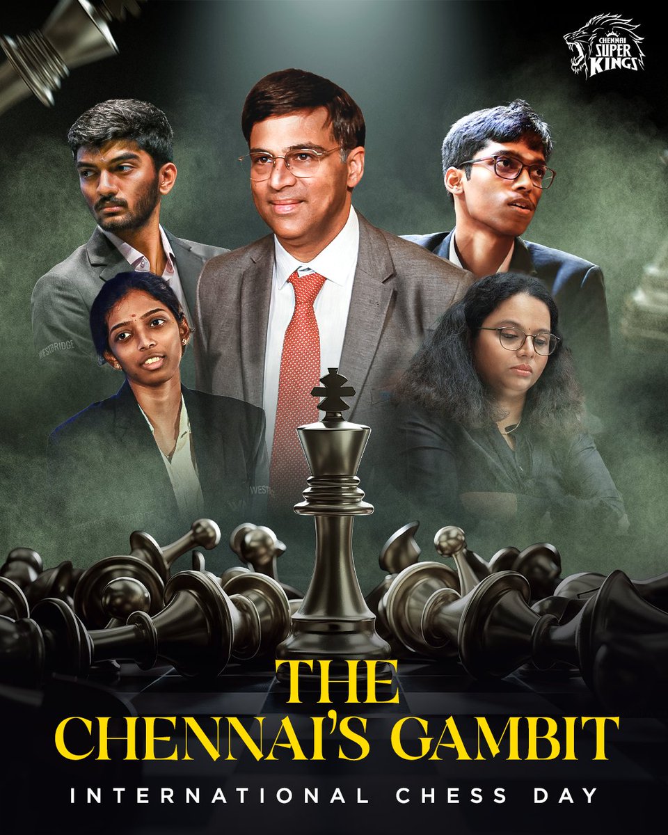 ChennaiIPL's tweet image. On #InternationalChessDay, we don&apos;t just celebrate the game...
We celebrate the city that made it iconic! ♟️👑💛

#WhistlePodu