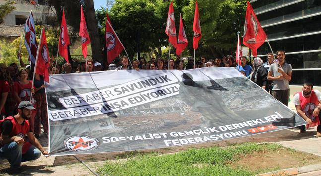 10 years ago at exactly this time, 33 comrades were martyred in the Suruç massacre, becoming symbols of the united revolution of Turkey and Kurdistan. They illuminate our path. Long live the Rojava Revolution! #Suruc