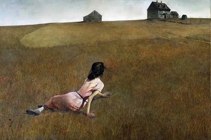 JohnConstableRA's tweet image. Good Day!
Christina’s World by Andrew Wyeth 1948
Egg temperaon gessoed panel
(Museum of Modern Art, New York)