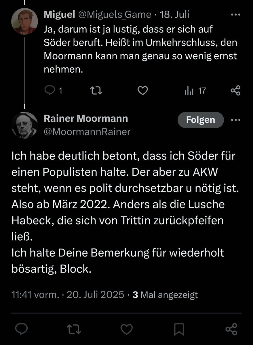 Miguel (@miguels_game) on Twitter photo Jetzt hat mich der <a href="/MoormannRainer/">Rainer Moormann</a> blockiert😅
Sorgt radioaktive Strahlung für dünne Haut? Jetzt hat mich der <a href="/MoormannRainer/">Rainer Moormann</a> blockiert😅
Sorgt radioaktive Strahlung für dünne Haut?