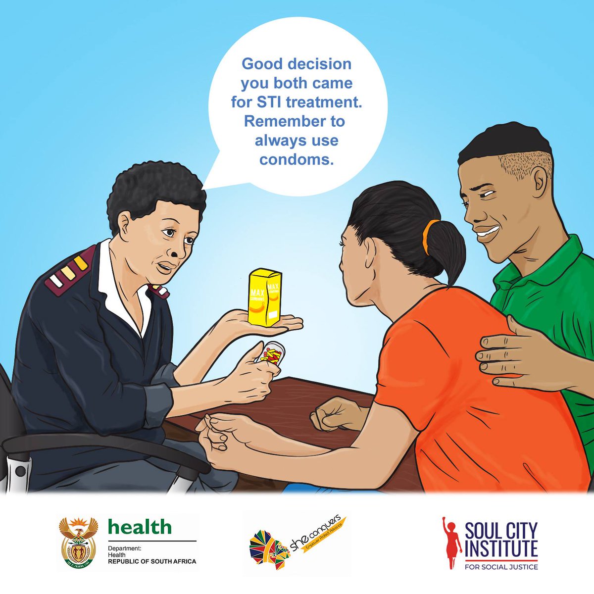 Love doesn’t mean skipping protection. Respect means staying consistent with your meds and using condoms together. #LoveSafely #RespectIsProtection