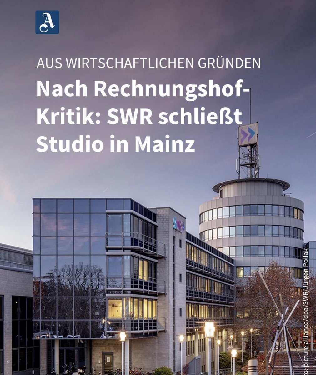 Critical__Cat's tweet image. Nach Bemängelung vom Rechnungshof: Wegen unzureichender Nutzungskonzepte muss der SWR ein Studio in Mainz schließen.