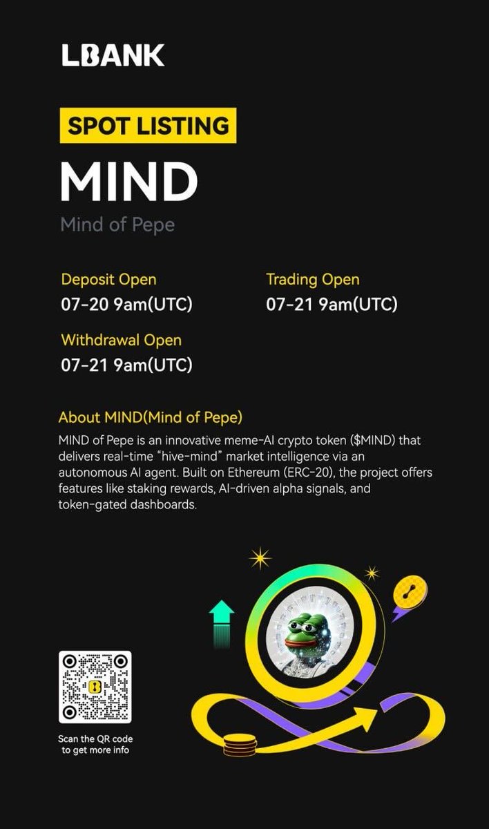 9 AM UTC. July 21st. $MIND is listed. 🔥