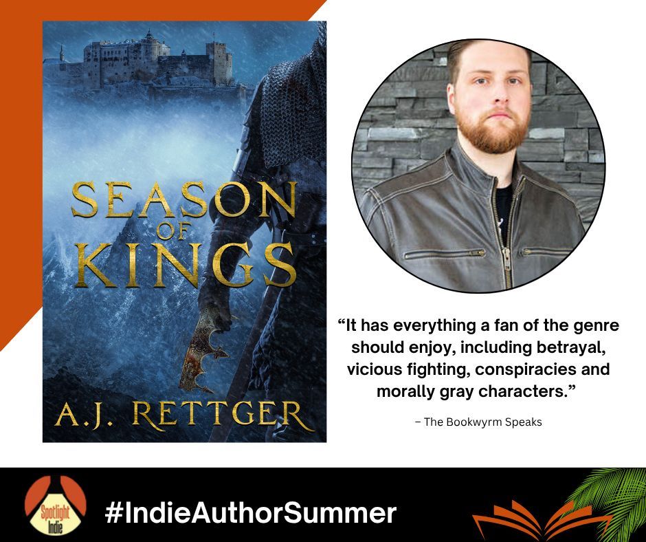 #IndieAuthorSummer day 20: Ready to discover a new author? Check out @ajrettger22, author of Season of Kings at ajrettger.com. Already read the author's work and loved it? Consider sharing this post to help boost their books #IndieAuthors #WritingCommunity