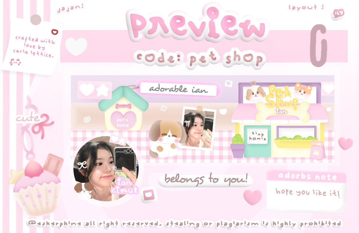 ESherphine's tweet image. ꒰   ྀི help repost &amp;amp; OSPEK timee! 🐈💖

haloo temen-temen, Carla bawa 2 katalog layout code pet shop &amp;amp; sassy dan 25 QR Deco yang perlu di ospek 🍮 🎀 kalau ada yang tidak aman, boleh dm Aku makacii! ๑&amp;gt;_&amp;lt;๑

#zonauang