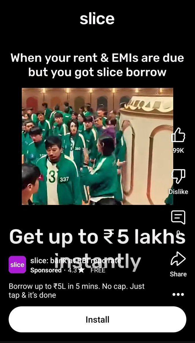 A loan lending app, using squid games to advertise its loans.

It's so funny how tone deaf this is.