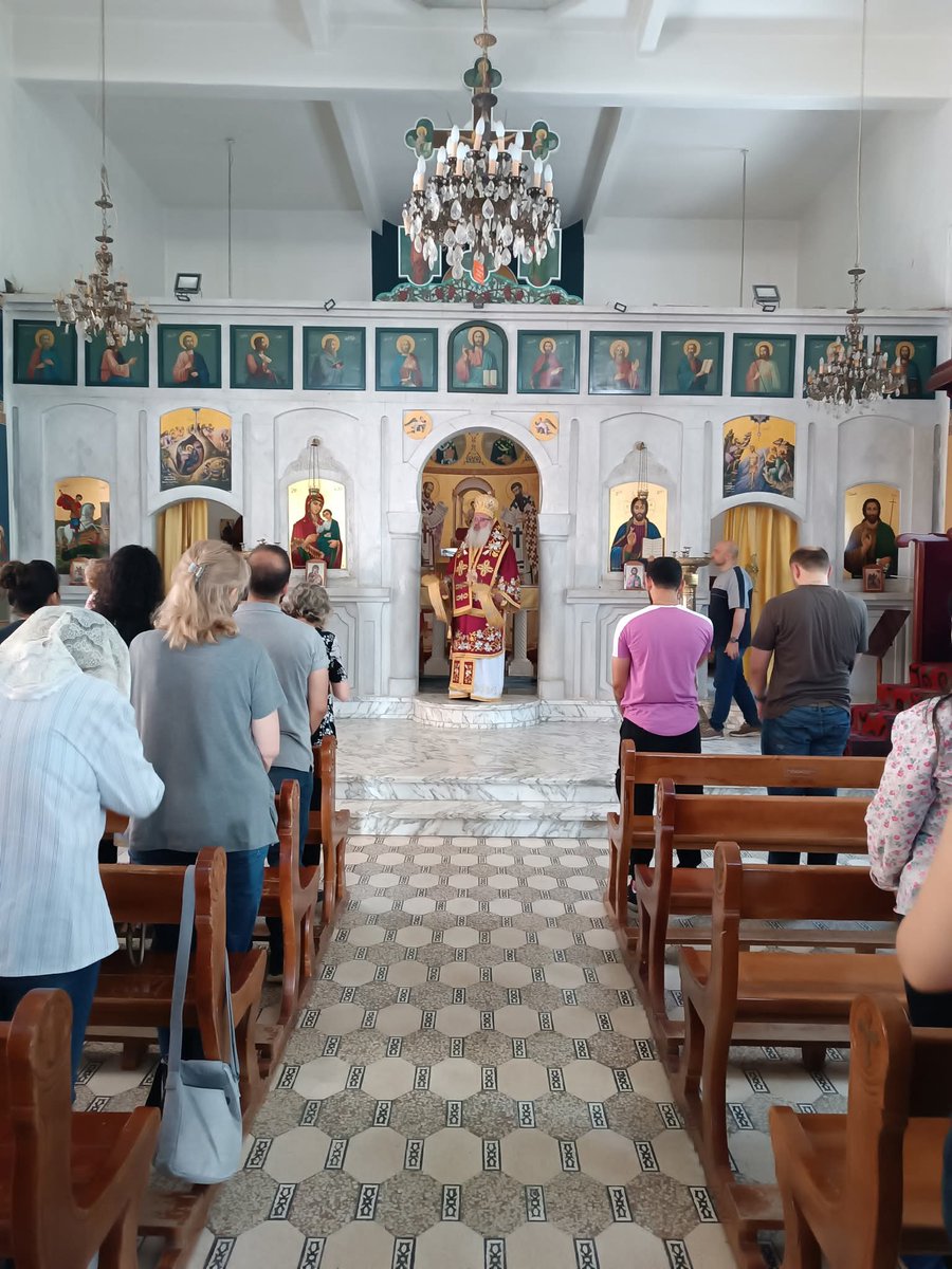 LebBlitz's tweet image. Sunday divine liturgy under the blessing of his Eminence Metropolitan Antonios Saad
Metropolitan of the Archdiocese of Bosra, Hauran, Jabal al Arab, and Golan for the Rum Orthodox.
May God protect the Christians of Suweida.