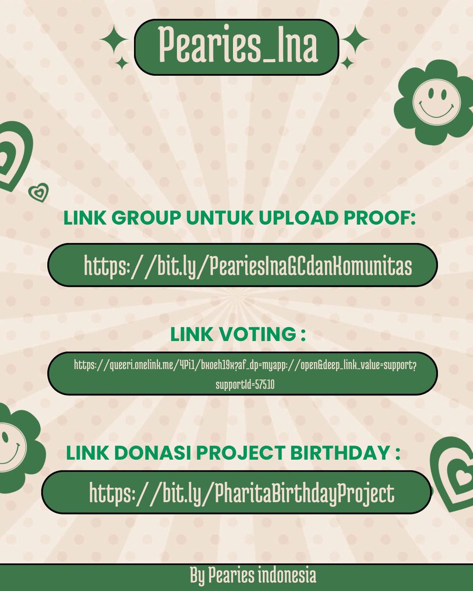 [🎉🎂 PHARITA BIRTHDAY PROJECT GIVE AWAY! 🎂🎉]

Hi Pearies! Dalam rangka merayakan ulang tahun  princess kita, PHARITA (26 Agustus 2025) salah satu project kami adalah Give away special project Phawndora Antloria 💖✨

🦌 Tentang Project “Phwandora Antloria”
Salah satu project