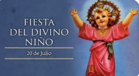 Hoy, fiesta del Divino Niño Jesús!

¡Oh dulce y pequeño Niño Jesús

yo te amaré siempre con toda mi alma

Divino Niño Jesús, bendícenos

Divino Niño Jesús, escúchanos

Divino Niño Jesús ayúdanos.

Niño amable de mi vida

consuelo del cristiano

la gracia que necesito tanto