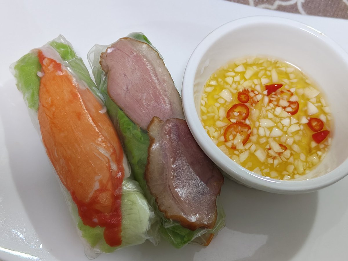 Homemade rolls, and yes, fish sauce dip is a must! 🥢🔥