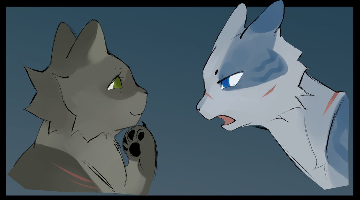 Bonbortt's tweet image. its too late ive already depicted you as the yelling Ivypool and me as the stoic unbothered Dovewing. its over #warriorcats