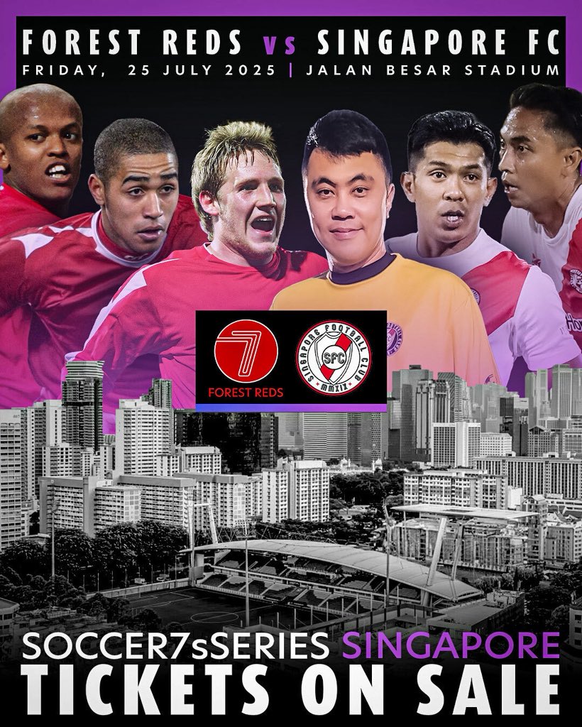 Soccer7sSeries's tweet image. Legends of Forest 🆚 Pride of Singapore
Who’ll come out on top?
See you at Jalan Besar Stadium to find out 🏟️
#Soccer7sSeries #FasterFootball