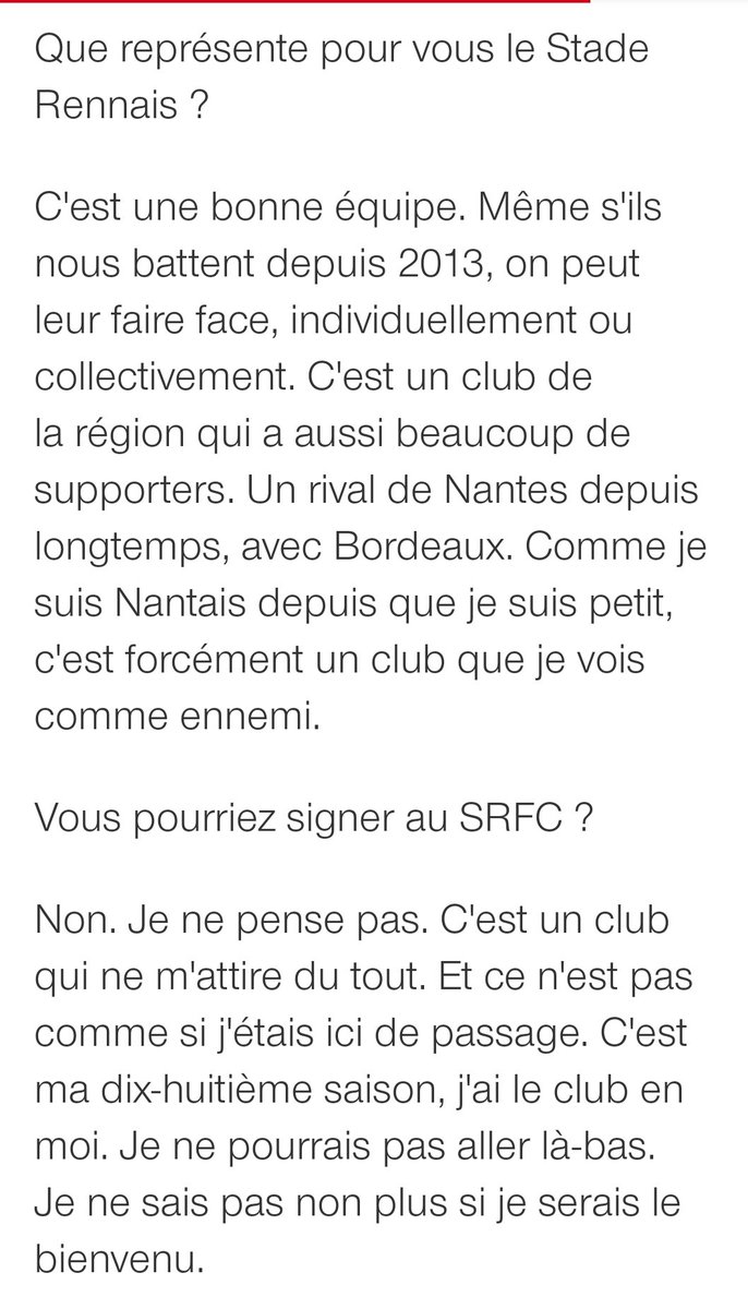 David Picot (@pikodav) on Twitter photo Règle numéro 1 de tout joueur professionnel de #football : ne jamais dire jamais 🤣:
Rongier : « Je ne pourrais jamais signer au Stade Rennais » <a href="/OuestFrance/">Ouest-France</a>
#Rongier #Merlin
ouest-france.fr/bretagne/morbi… Règle numéro 1 de tout joueur professionnel de #football : ne jamais dire jamais 🤣:
Rongier : « Je ne pourrais jamais signer au Stade Rennais » <a href="/OuestFrance/">Ouest-France</a>
#Rongier #Merlin
ouest-france.fr/bretagne/morbi…