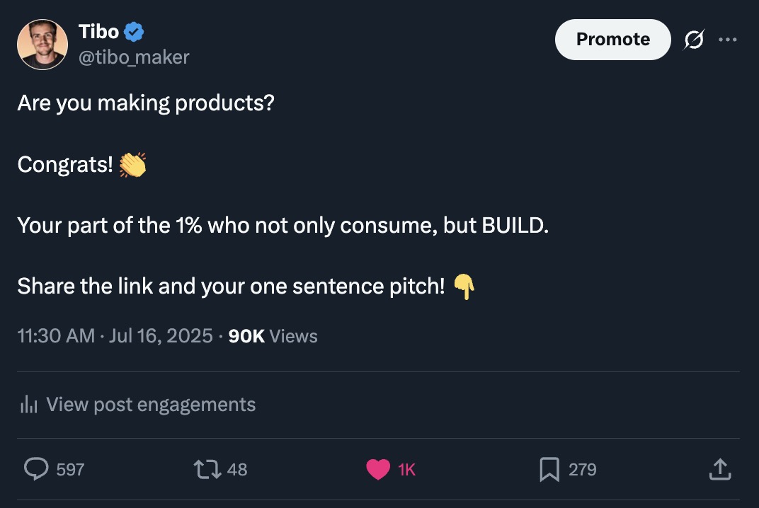 tibo_maker's tweet image. I've almost always said "no" to this
and I think I'll continue this way
but makes me incredibly happy that people can get their projects seen just by replying to my content