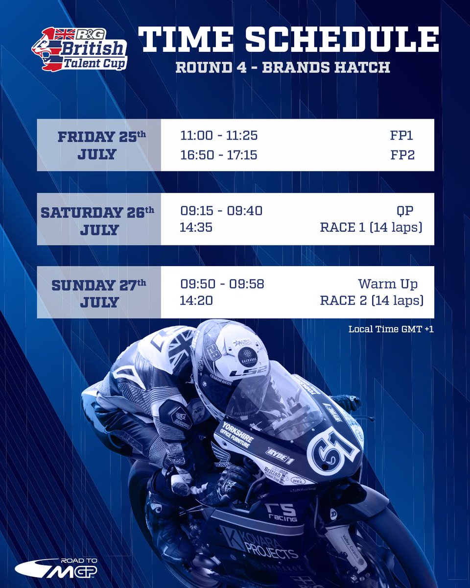 Set your clocks, you won't want to miss any of the action on Round 4 at Brands Hatch! ⏰

#RoadToMotoGP🏁