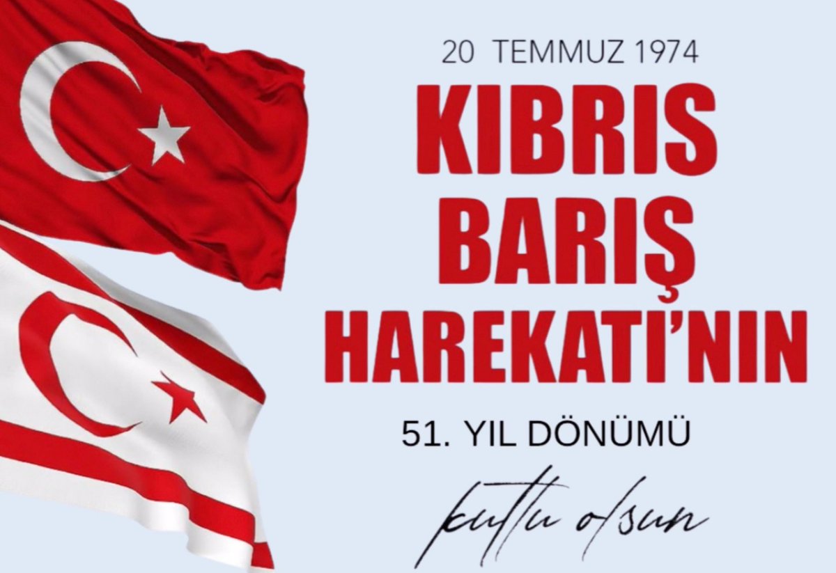 Kıbrıs Barış Harekatı’nın 51. yılında;
Şehitlerimizi rahmetle, gazilerimizi minnetle anıyoruz. 🇹🇷

#KıbrısBarışHarekatı 
#20Temmuz1974