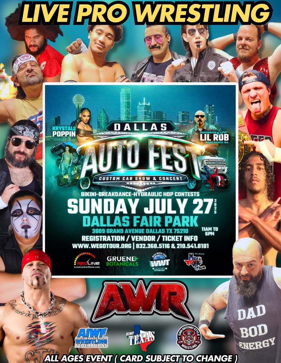 AWR will be in action at The AutoFest which makes it way to Fair Park for the biggest show of the year!