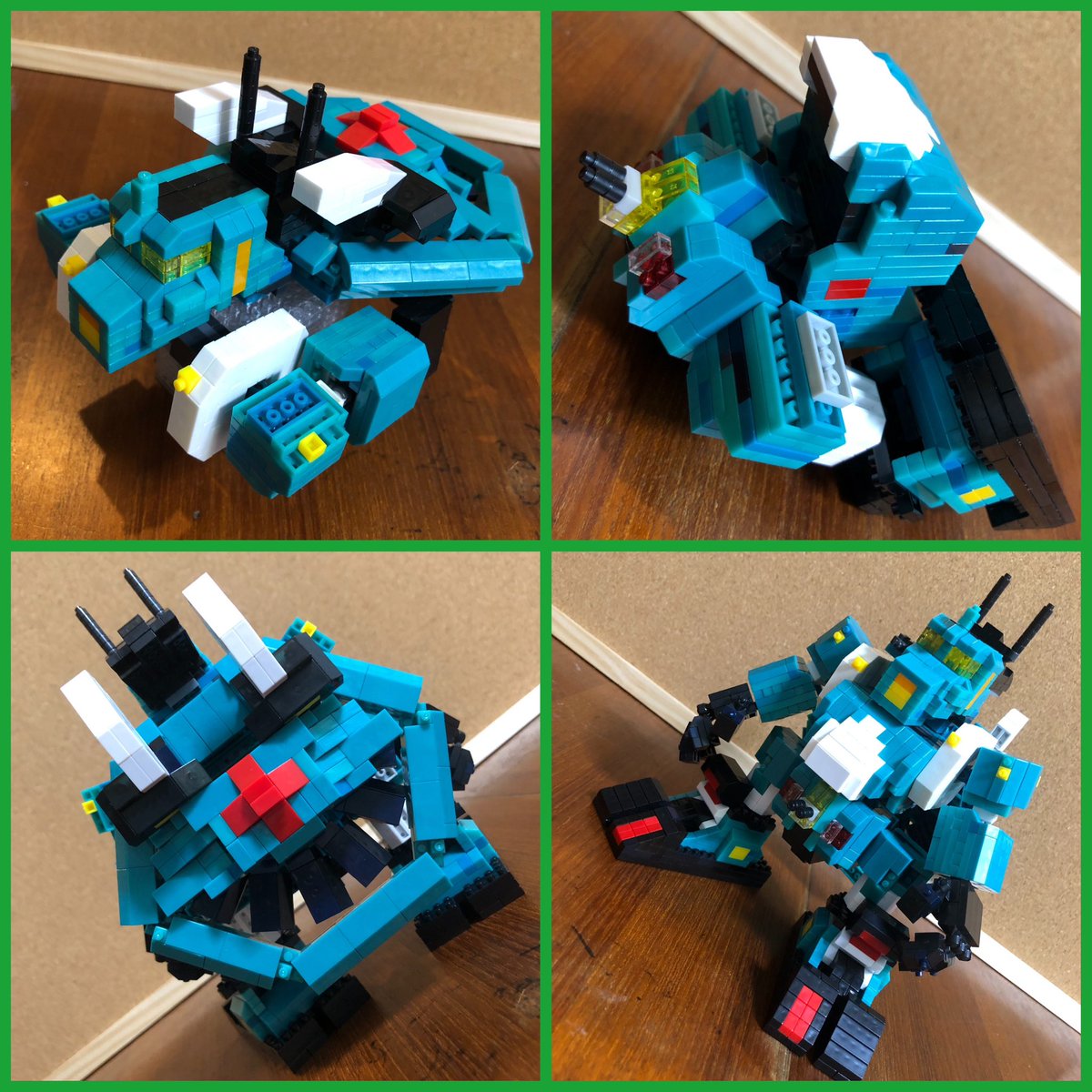 tsueyunatu's tweet image. DAISOプチブロックで
戦闘メカザブングルより
ウォーカーギャリア作りました
一応変形合体します、なんちゃってですが😁
背負い物のローターが重いので
ポーズつけると後ろにのけ反ってしまいます😅
武器はコレから作ります
#プチブロック
#戦闘メカザブングル