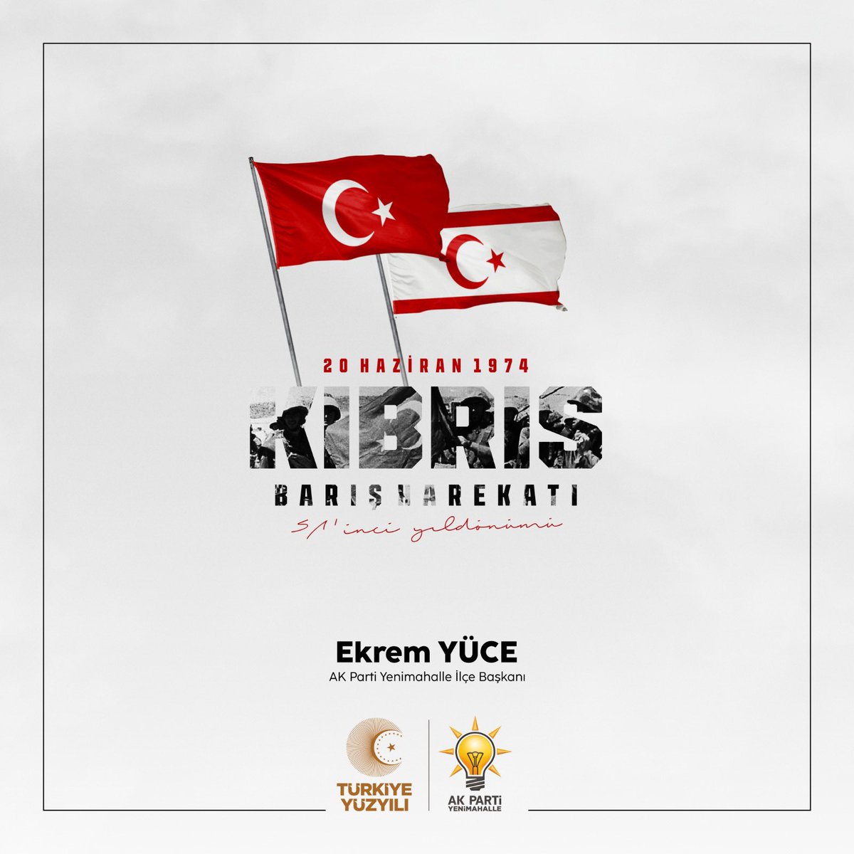Kıbrıs Barış Harekâtı’nın 51'inci yıl dönümünde, istiklal ve istikbalimiz uğrunda şehit olan Mehmetçik ve Mücahitlerimizi rahmetle, gazilerimizi şükranla anıyoruz.