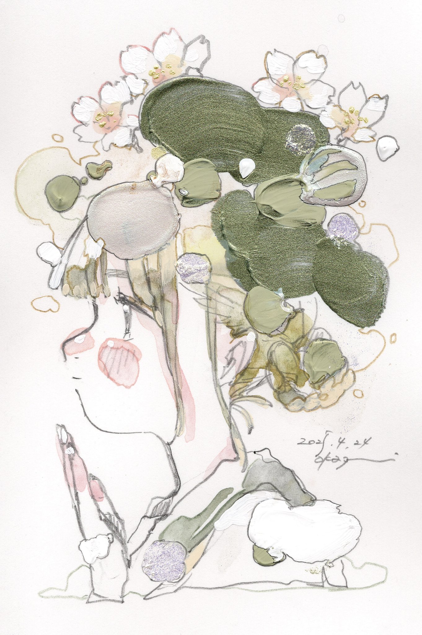 オカユウリ　イラスト　個展　原画 オカユウリ.okayuuri | 💐個展のお知らせ💐 #オカユウリ個展