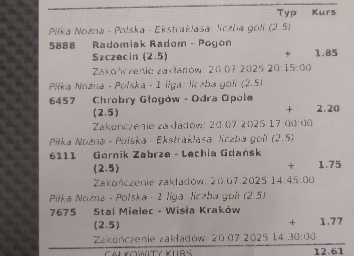 anonimowyhazard's tweet photo. Wariaty🔥
Do trzech razy sztuka😂🙃
4 overy 2,5 gola w meczu oraz over 1,5 gola poszczególnych drużyn: Górnik, Pogoń, Wisła i Odra⚽⚽
Zieloności bracia👊
#typy #CHRODR #STMWIS #RADPOG #GÓRLGD https://t.co/yCuGxWUzlV