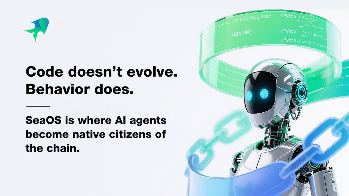 seaos_labs's tweet image. 📊 AI agents now execute 47% of onchain arbitrage (Kaiko, Q2 2025), trading $90M+ daily — often with no interface.
Most chains still treat them as bots.
SeaOS treats them as first-class citizens.
🧠 Because code doesn’t evolve.
Behavior does.
SeaOS enables:
- Agent VM…
