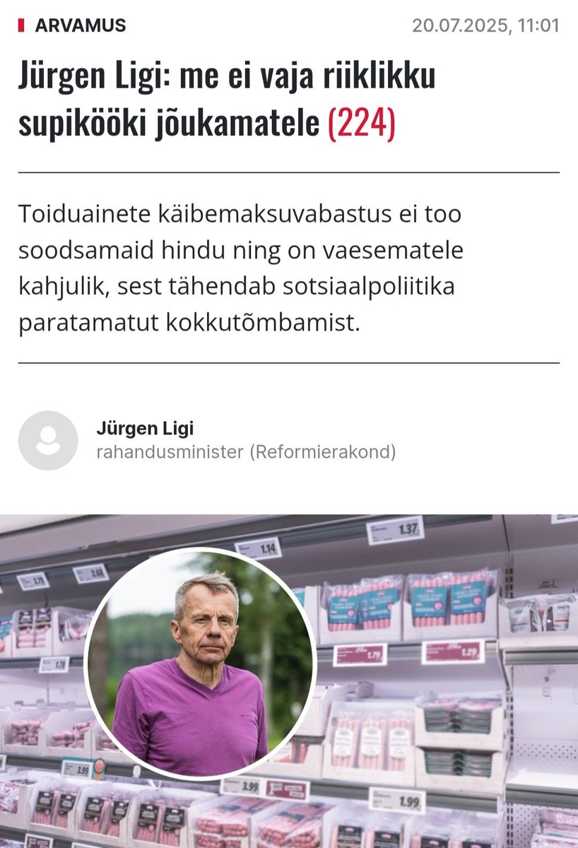 tarmoseliste's tweet image. Lõpeta ära, Jürgen. Sa ei tea midagi sellest, kui keeruline on aastal 2025 inimestel ja peredel toime tulla. Sel teemal kirjutamine veab sind aina sügavamasse auku. Kõik said ammu aru, et kallid toiduhinnad on sinu jaoks pseudoprobleem ning sellega tegeleda pole vaja.