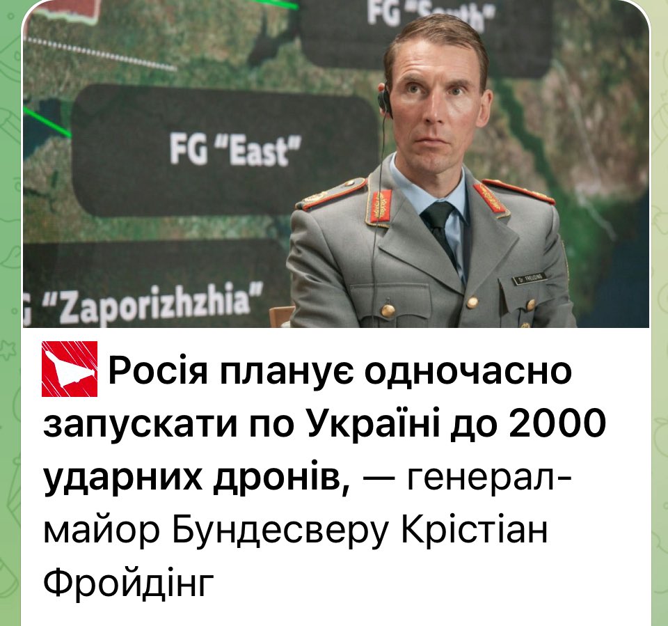 sternenko's tweet image. Німецький генерал прогнозує, що росіяни будуть запускати проти України до 2000 дронів за раз.
Та іншим європейцям не слід тішити себе ілюзіями — потім це можуть бути 2000 дронів проти них. Тому слід посилити допомогу Україні. І перестати торгувати з РФ.
Що стосується нас — не…