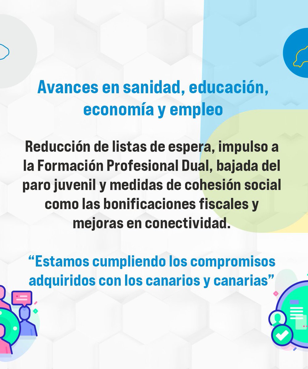 Coalición Canaria (@coalicion) on Twitter photo 🇮🇨Dos años del Gobierno liderado por <a href="/FClavijoBatlle/">Fernando Clavijo</a> , gestionando y defendiendo Canarias
Canarias avanza con soluciones reales, diálogo y estabilidad.
✅ Hoy en las islas hay más empleo, hemos avanzando en Sanidad, en Educación, avanzamos hacia una sostenibilidad con futuro 🇮🇨Dos años del Gobierno liderado por <a href="/FClavijoBatlle/">Fernando Clavijo</a> , gestionando y defendiendo Canarias
Canarias avanza con soluciones reales, diálogo y estabilidad.
✅ Hoy en las islas hay más empleo, hemos avanzando en Sanidad, en Educación, avanzamos hacia una sostenibilidad con futuro