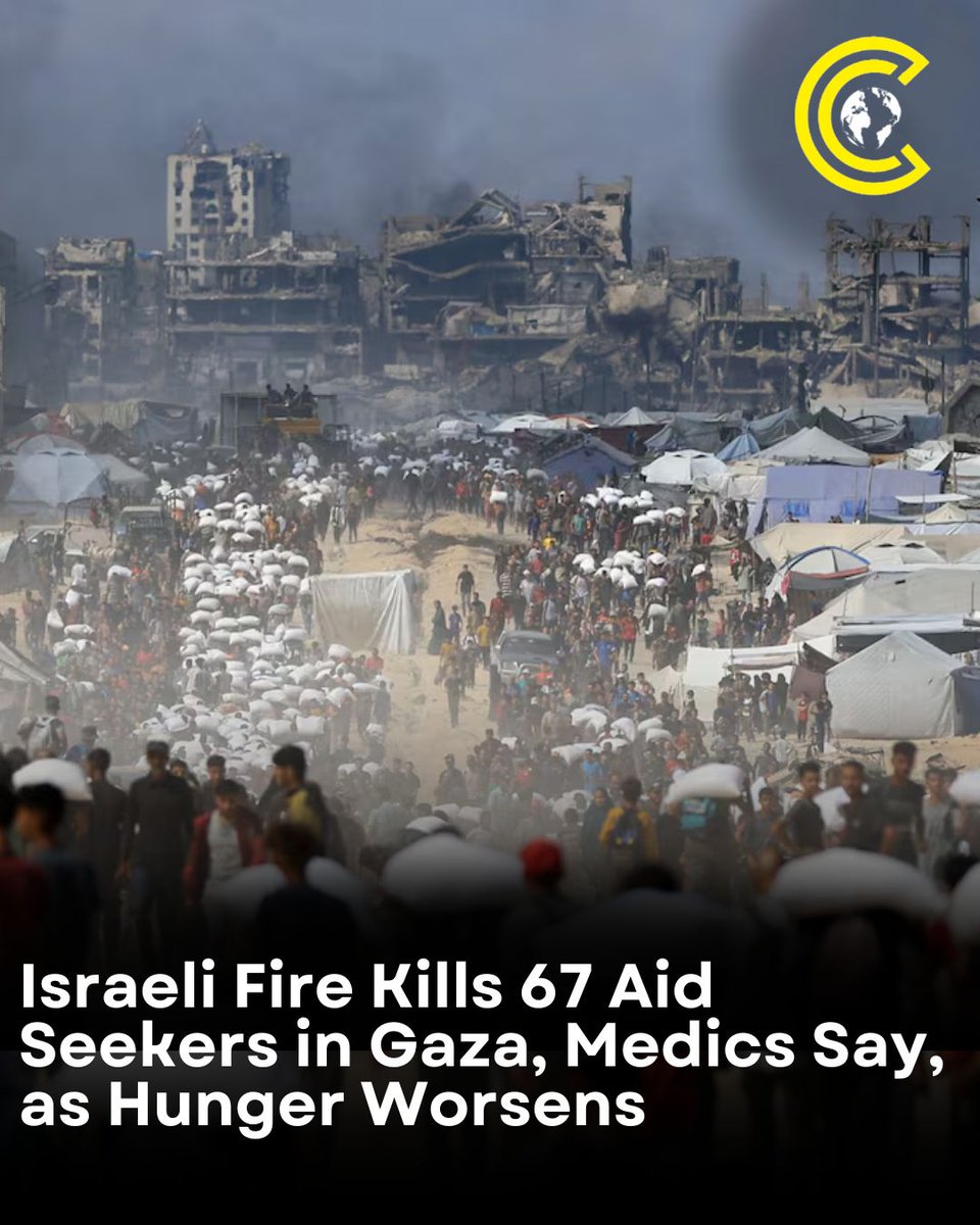 clr_cut's tweet image. At least 67 Palestinians were killed by Israeli fire as they waited for U.N. aid trucks in northern Gaza on Sunday, according to Gaza’s health ministry.
The deadly strike comes as thousands of displaced residents gathered in hopes of receiving much-needed humanitarian aid.…