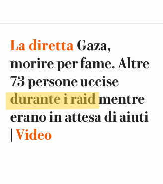 rafforiani's tweet image. Li torturano, li affamano, li bombardano, li ammazzano tutti. Ma per loro sono morti "in attesa", "durante", "per fame", "nei centri". Chi sono i carnefici?!?! Dov'è il GIUDIZIO, la CONDANNA, lo SCANDALO?! @Corriere @repubblica @RaiNews #GazaScortamediatica