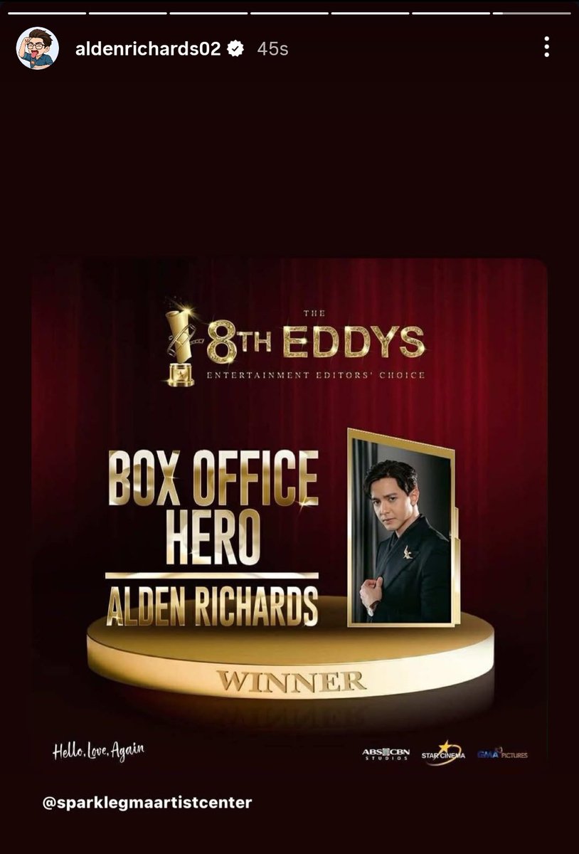 Congratulations #AldenRichards

#ALDENxEDDYS 
ALDENat the8thEDDYS
