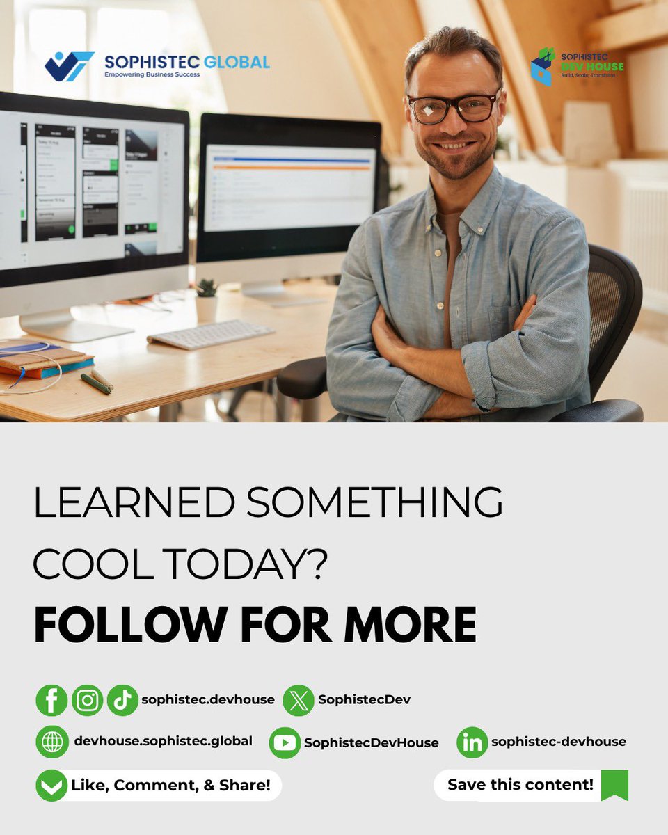 SophistecDev's tweet image. ⭐ Sophistec Dev House 
🚀 Build. Scale. Transform.
📍 Based in Indonesia 
🌏 Serving Clients Worldwide
🌐 devhouse.sophistec.global
📬 management@sophistec.global
📞 +886 971 688 450 (TW) +62 851 7301 9500 (ID) 

#ESGTech #EthicalArchitecture #SDGbyCode #DevHouseDaily #TechForGood