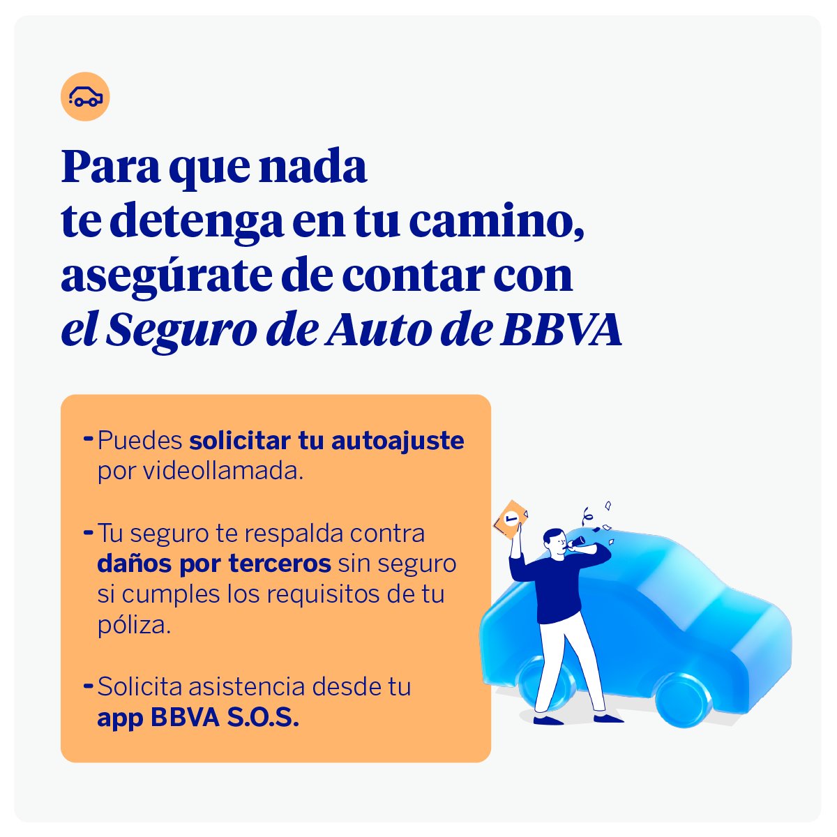 Asegúrate de contar con un respaldo ante posibles imprevistos. El Seguro de Auto de BBVA tiene coberturas a la medida de tus necesidades.
Aquí te dejamos todos los detalles: bbva.info/3IALVrJ
#Seguros #SeguroDeAuto
