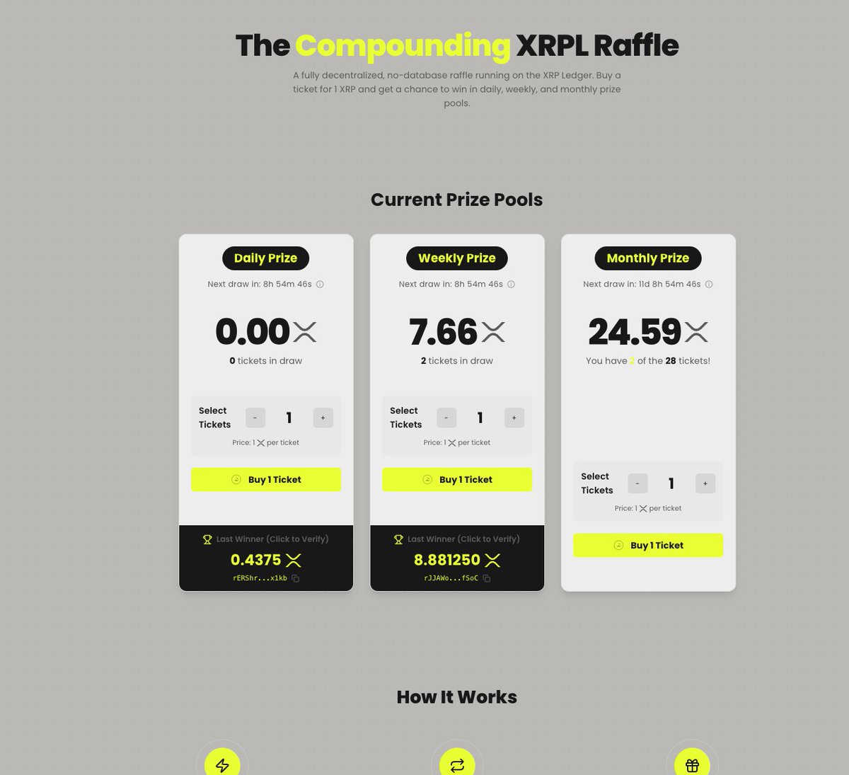 BuildXrp's tweet image. Just under 9 hours to get your tickets for this week's raffle. The pot is 7 XRP. Remember, monthly pot tickets compound into next week's raffle.
xrplraffles.com