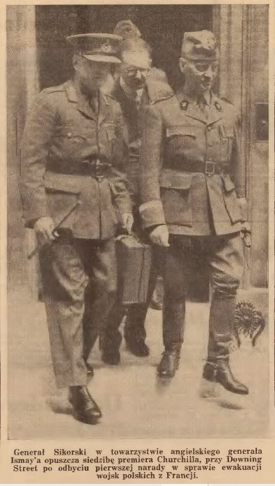 MJBudzinski's tweet image. 22 July 1940 "Gen. Sikorski, accompanied by British Gen. Ismay, leaving Prime Minister Churchill's residence on Downing Street after the first meeting in regards to the evacuated Polish troops from France." Ambassador Raczynski following.