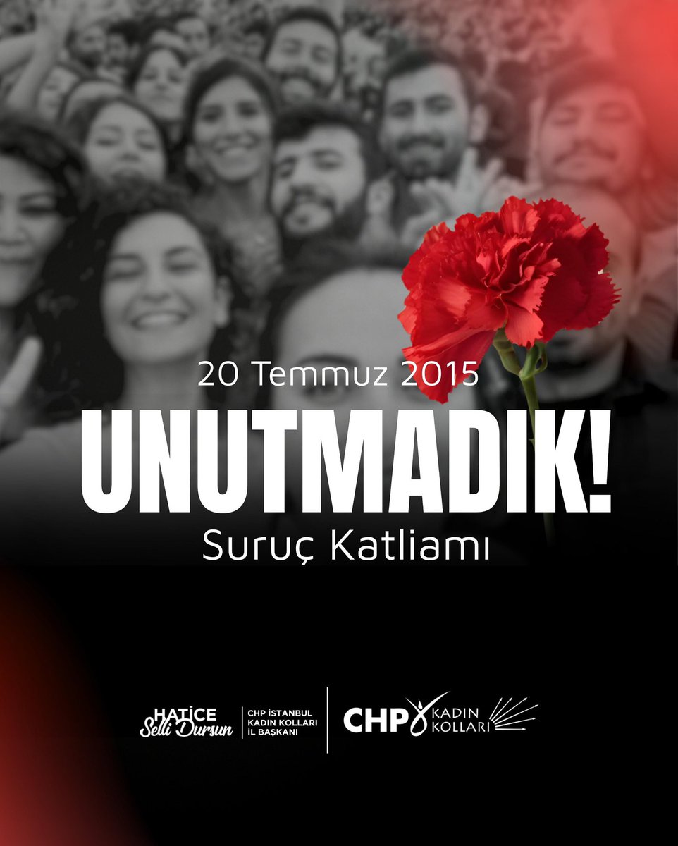 10 yıl önce Suruç'ta yaşanan terör saldırısında yitirdiğimiz 33 düş yolcusunu saygı ve rahmetle anıyoruz.

Suruç’ta yitirdiklerimizin hayallerini ve barış mücadelesini yaşatmaya devam edeceğiz.