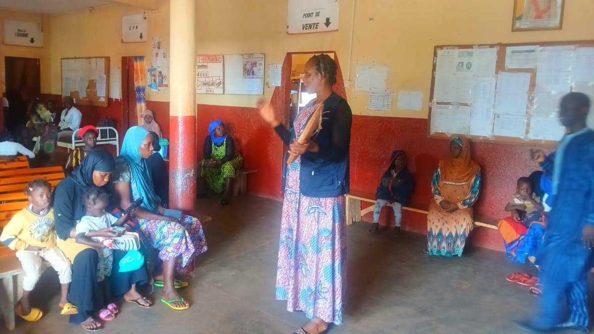 Sevguinee's tweet image. Sensibilisation au centre de santé urbain de Hérémakono (Mandiana) sur l’importance de la planification familiale du programme d’accompagnement des femmes enceintes du dispositif SOFIA, financé par @EF_LINITIATIVE
