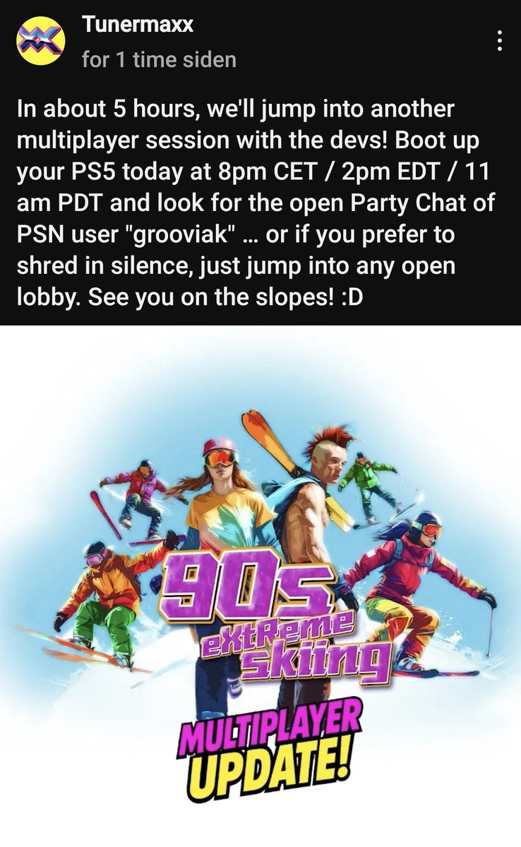 Join us online tonight!   #90sextremeskiing #kallemaxx #onlinesession #PSVR2  #tunermaxx