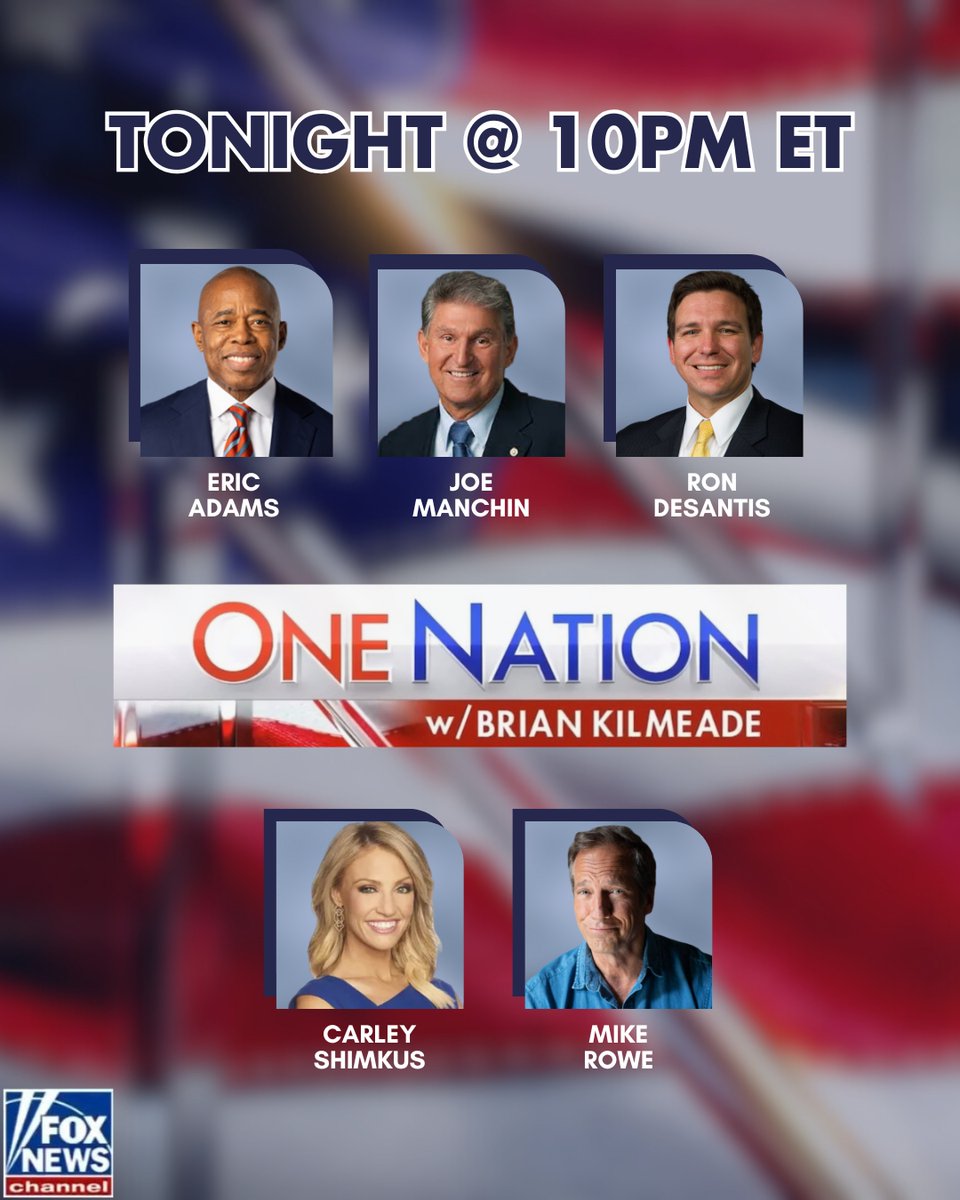 OneNationFNC's tweet image. TONIGHT'S LINEUP:
#onenationfnc #briankilmeade #foxnews