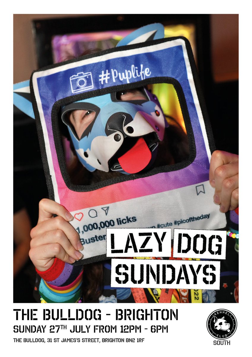 Mark your calendars! On Sunday 27th July, we’ll be back at The Bulldog Brighton for Lazy Dog Sunday! 12-6pm and of course all pups and pets are invited! so get your paws ready. can't wait to see your faces soon 👅