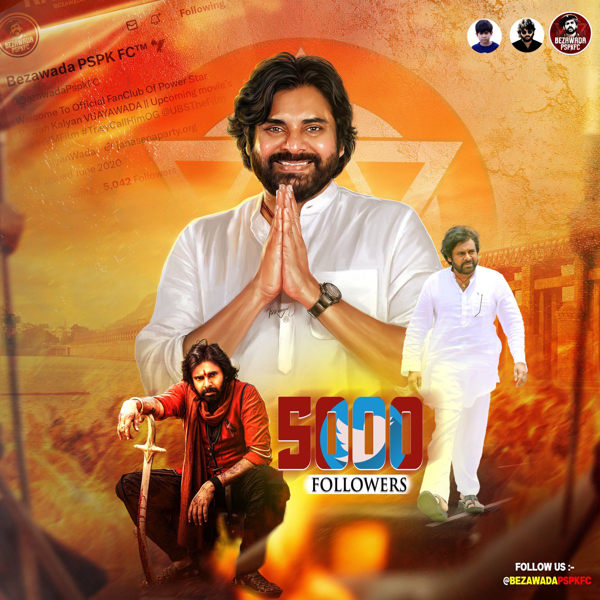 BezawadaPspkFC's tweet image. 5000 Followers for @BezawadaPspkFC  🥰

Many Ups and Downs, Thanks to each and everyone of you for being part of this amazing journey 👏

#HariHaraVeeraMallu
#KalyanWada
#HHVMBlazeFromJuly23