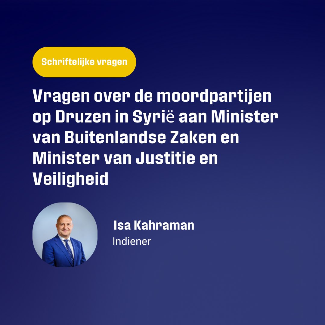 isakahraman's tweet image. Kamervragen ingediend met @DonCeder n.a.v. moordpartijen op Druzen in Syrië door het regime van Al-Jolani. @NwSocContract roept op tot herinvoering van zware EU-sancties tegen daders. @ministerieJenV: Druzen, Koerden en christenen verdienen erkenning als kwetsbare groepen. #Syrië