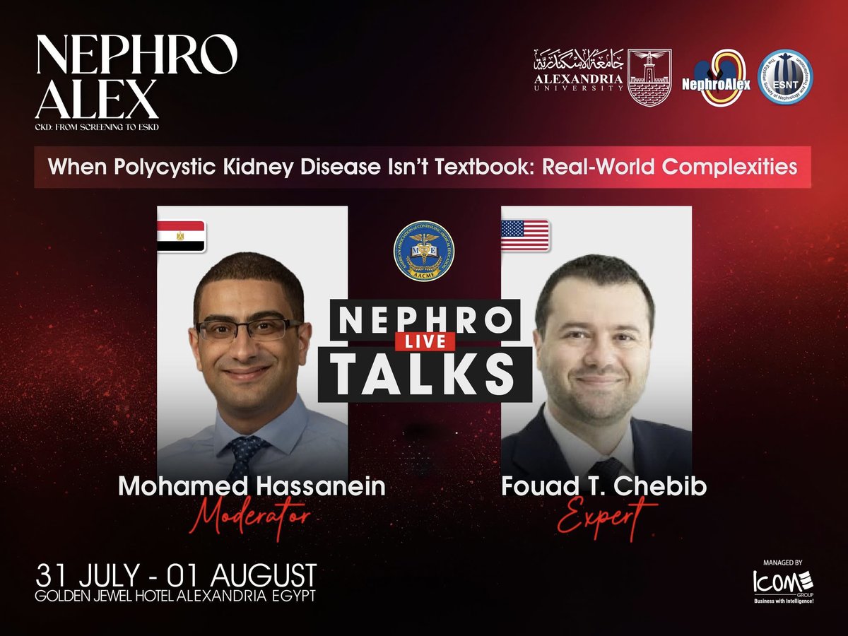 Mohamed H. Hassanein | محمد هشام حسنين 🇪🇬 (@kidneymo) on Twitter photo In clinical practice we often encounter challenging cases where management varies among nephrologists. Beyond thrilled to moderate a session titled “When PKD Isn’t Textbook” Real World Complexities” in our upcoming NephroAlex conference, with <a href="/fouadchebib/">Fouad Chebib, MD, FASN</a> - the PKD expert and In clinical practice we often encounter challenging cases where management varies among nephrologists. Beyond thrilled to moderate a session titled “When PKD Isn’t Textbook” Real World Complexities” in our upcoming NephroAlex conference, with <a href="/fouadchebib/">Fouad Chebib, MD, FASN</a> - the PKD expert and