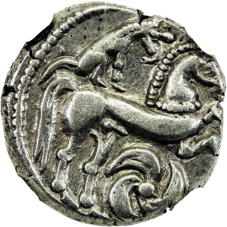 FortressLugh's tweet image. Left: Gaulish coin from the Carnutes, 2nd c. BC.
Right: Scythian belt decoration from Azerbaijan, 7-4th c. BC.