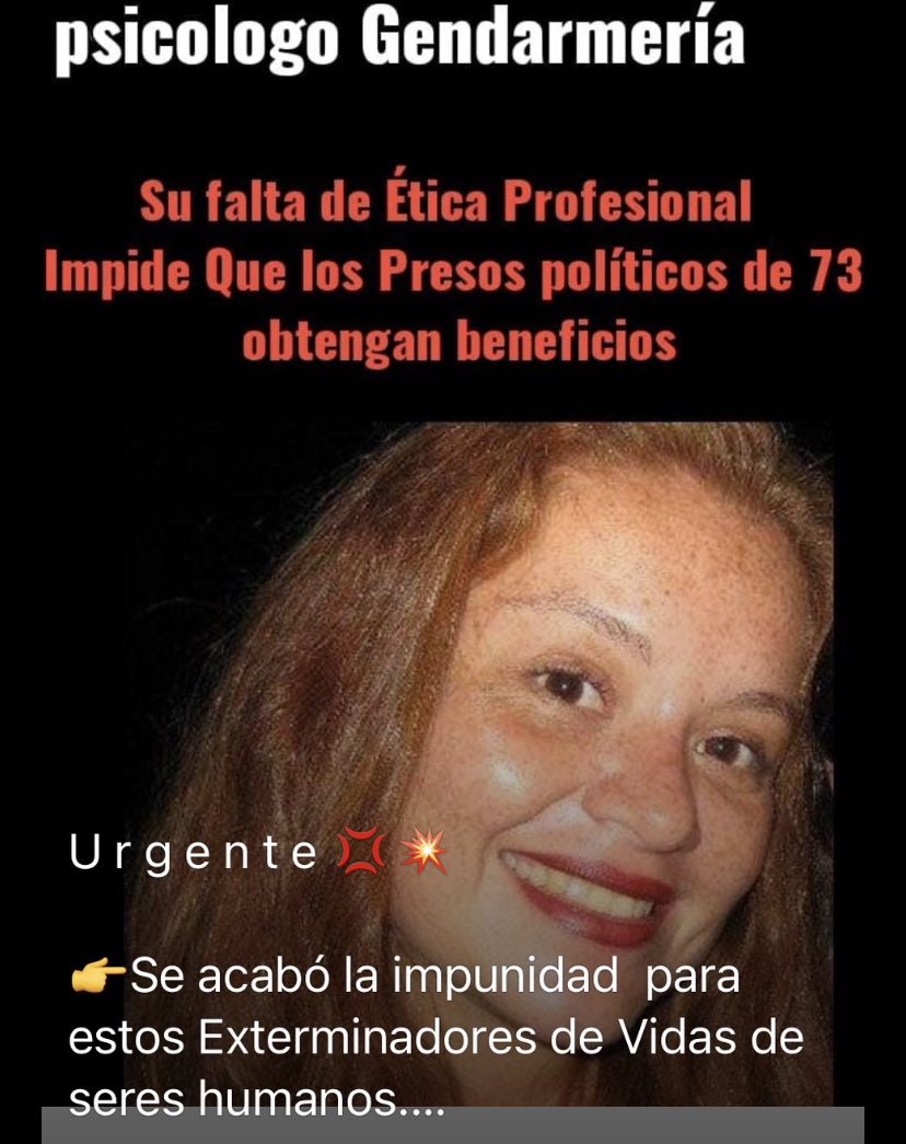Keka Basualdo (@kekabasualdo) on Twitter photo 🔴INACEPTABLE!! Esta mujer NO debe TRABAJAR en Gendarmería.. pues NO está apta .. SU ODIO hacia los MILITARES, es CONTRAPRODUCENTE. Patricia Cisterna, comunista de 49 años, trabaja en <a href="/Gendarmeria_CL/">Gendarmería de Chile</a> , dice que los militares viejos y 🔴INACEPTABLE!! Esta mujer NO debe TRABAJAR en Gendarmería.. pues NO está apta .. SU ODIO hacia los MILITARES, es CONTRAPRODUCENTE. Patricia Cisterna, comunista de 49 años, trabaja en <a href="/Gendarmeria_CL/">Gendarmería de Chile</a> , dice que los militares viejos y