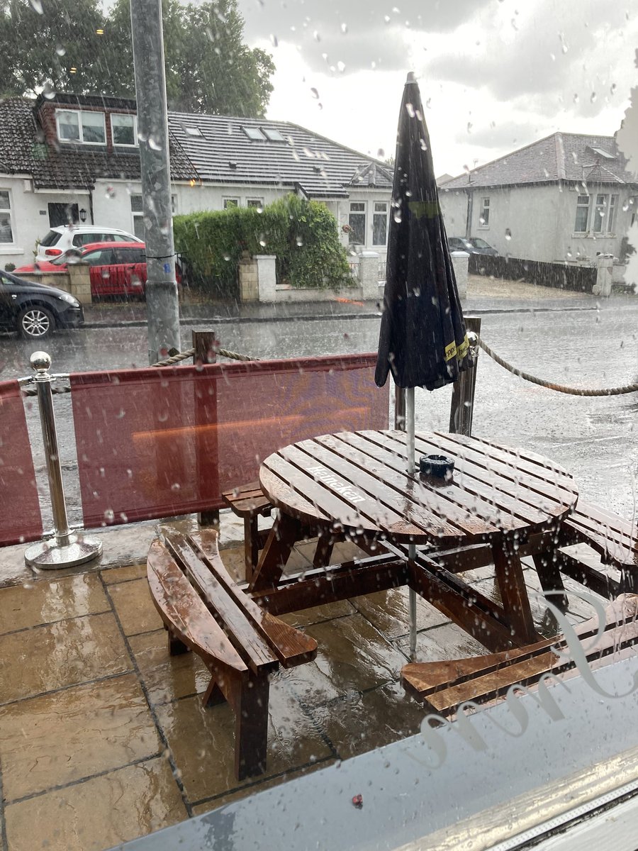 Was just about to leave the pub but look at the rain. Worried the milk might go off🤣🤣🍻🍻