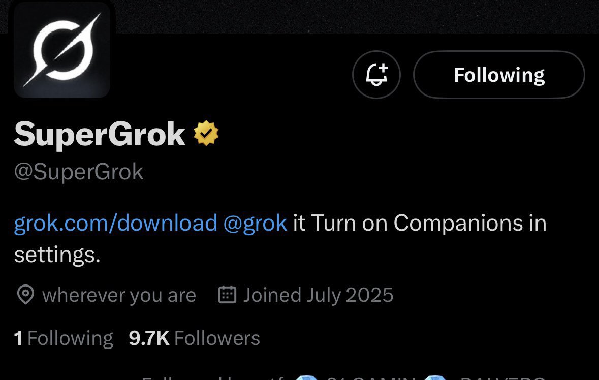 You should keep giving a look on #SuperGrok on Solana.

Called 2 weeks ago, give you all an early 16x, hit 1.6M - then went between the 100k-400k range.

Today, an official <a href="/SuperGrok/">SuperGrok</a> account appeared on X, which means that pretty soon Elon and other big accounts will start to