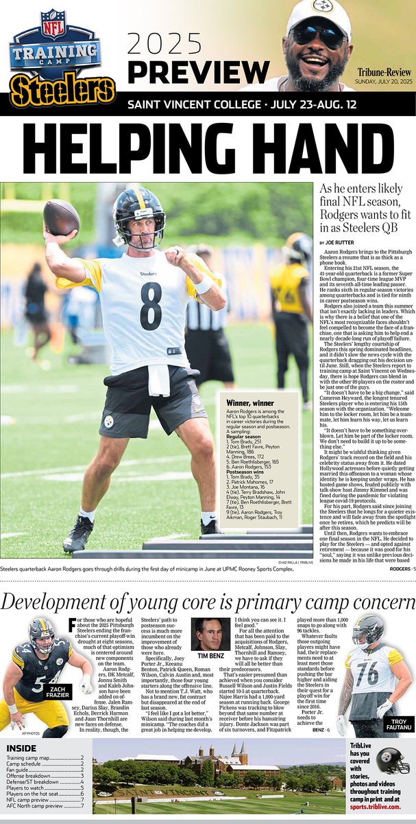 Take a look at the 2025 Steelers Training Camp sports edition of the Tribune-Review @TribLive. Go here for the full eTrib. e.triblive.com