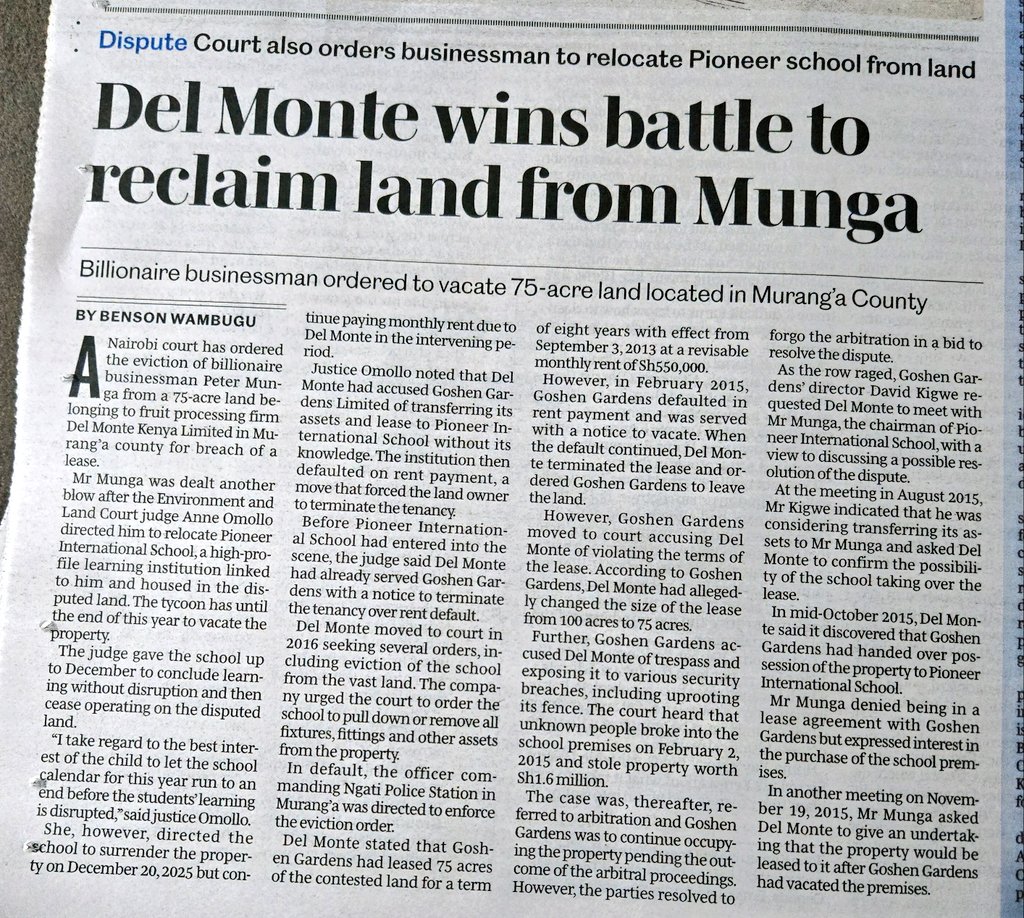gabrieloguda's tweet image. If you have a child at Pioneer International School, this item in the Sunday Nation will interest you.